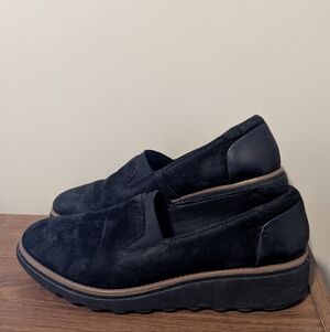 Clarks Women's Black Suede Loafers